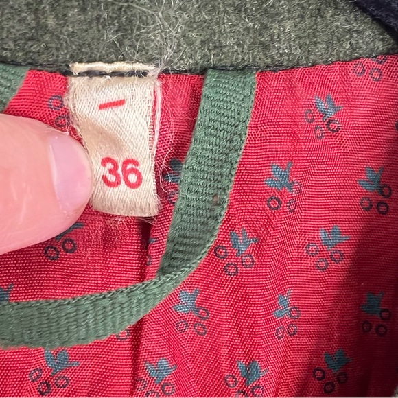 Vtg 80s 90s pure wool laden green tyrol alpinecore fitted waistcoat vest EU 36 - Picture 14 of 17